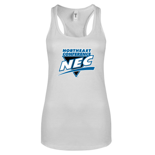 Next Level Racerback Tank White-Northeast Conference NEC Full Mark