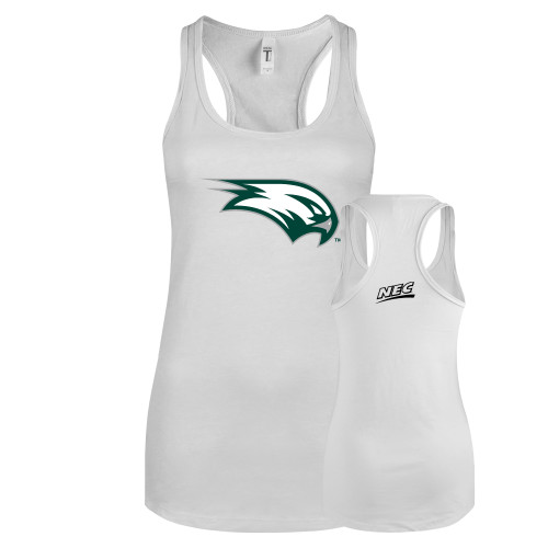 Next Level Racerback Tank White-Northeast Conference Wagner College Mascot Mark