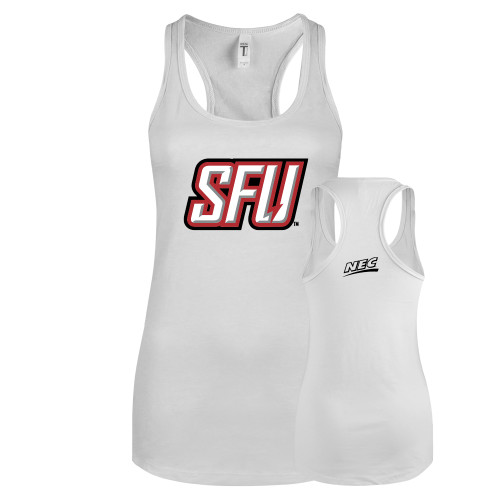 Next Level Racerback Tank White-Northeast Conference Saint Francis University Primary Mark