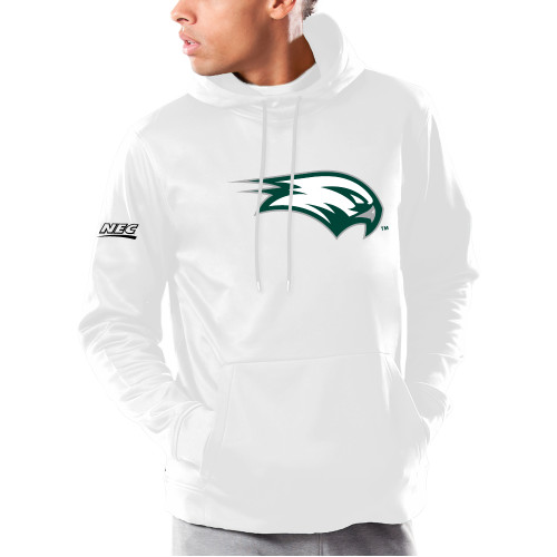 Under Armour White Armour Fleece Hoodie-Northeast Conference Wagner College Mascot Mark