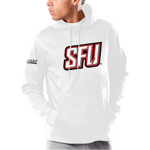 Under Armour White Armour Fleece Hoodie-Northeast Conference Saint Francis University Primary Mark