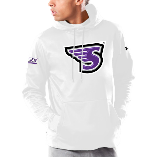 Under Armour White Armour Fleece Hoodie-NEC Stonehill S