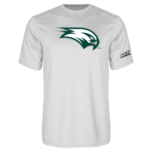 White Performance Tee-Northeast Conference Wagner College Mascot Mark