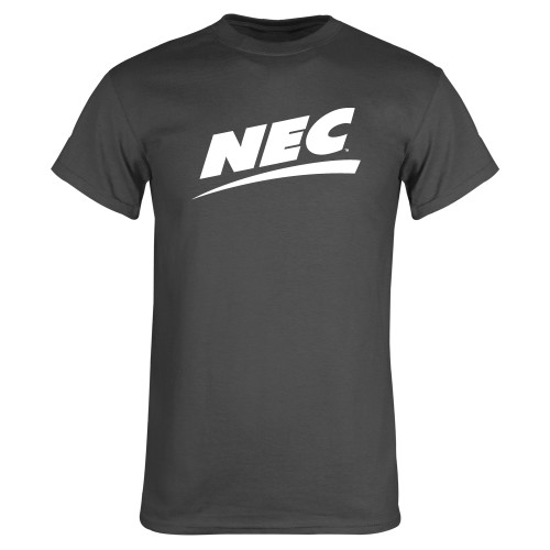 Charcoal T Shirt-Northeast Conference NEC Flat Mark
