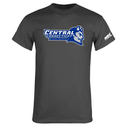 Charcoal T Shirt-Northeast Conference Central Connecticut Primary Mark