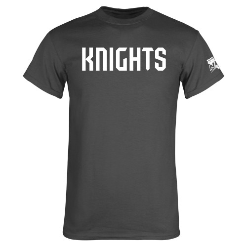 Charcoal T Shirt-NEC Fairleigh Knights Wordmark