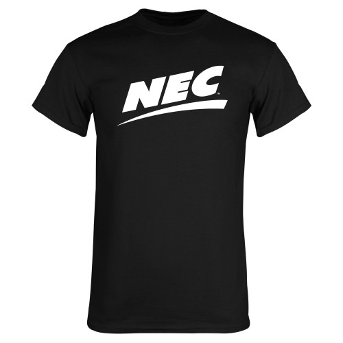Black T Shirt-Northeast Conference NEC Flat Mark