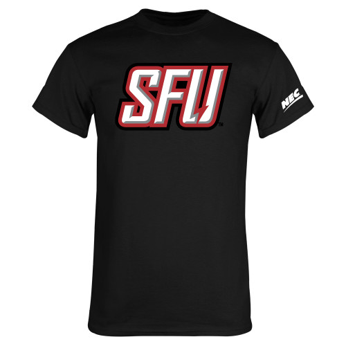 Black T Shirt-Northeast Conference Saint Francis University Primary Mark