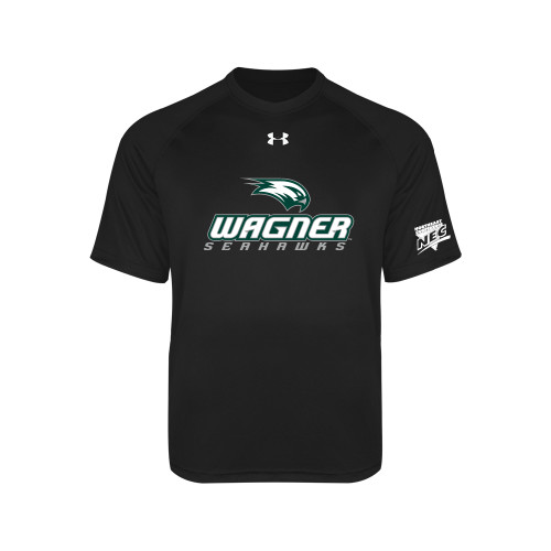 Under Armour Youth Black Tech Tee-Northeast Conference Wagner College Wagner Seahawks Stacked Mark