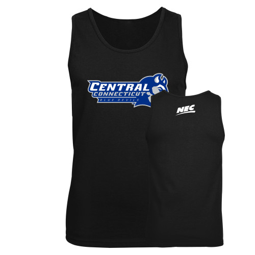 Black Tank Top-Northeast Conference Central Connecticut Primary Mark