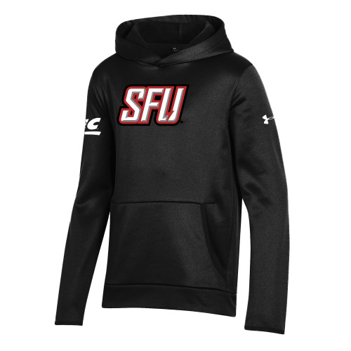 Under Armour Youth Black Fleece Hoodie-Northeast Conference Saint Francis University Primary Mark