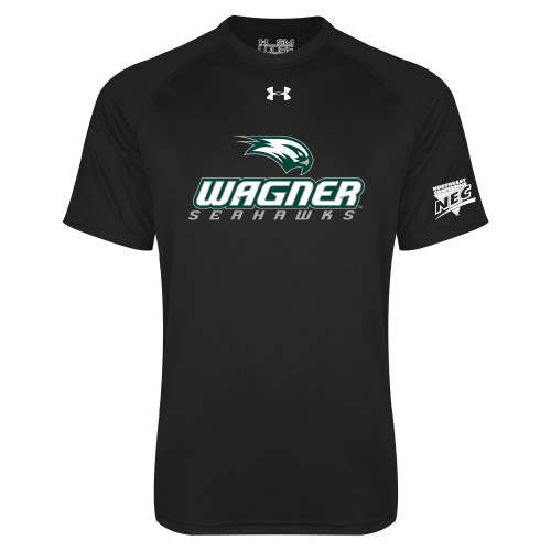 Under Armour Black Tech Tee-Northeast Conference Wagner College Wagner Seahawks Stacked Mark