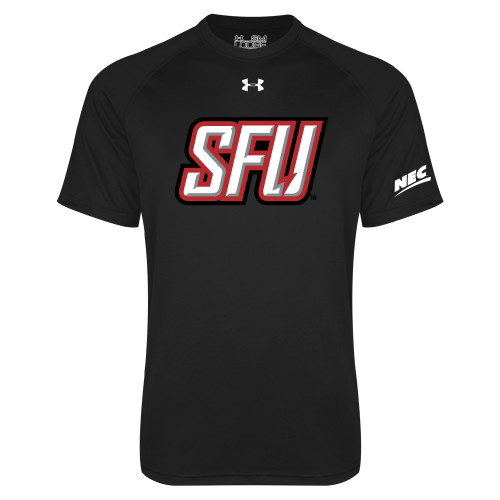 Under Armour Black Tech Tee-Northeast Conference Saint Francis University Primary Mark