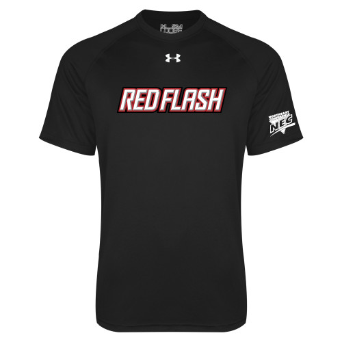Under Armour Black Tech Tee-Northeast Conference Saint Francis University Red Flash Wordmark