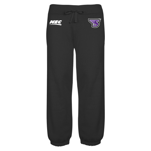 ENZA Womens Black Banded Fleece Capri-NEC Stonehill S