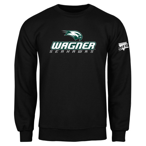 Black Fleece Crew-Northeast Conference Wagner College Wagner Seahawks Stacked Mark