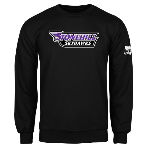 Black Fleece Crew-NEC Stonehill Skyhawks Wordmark