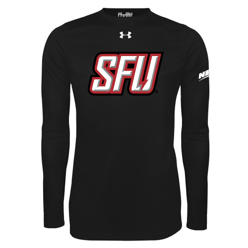 Under Armour Black Long Sleeve Tech Tee-Northeast Conference Saint Francis University Primary Mark