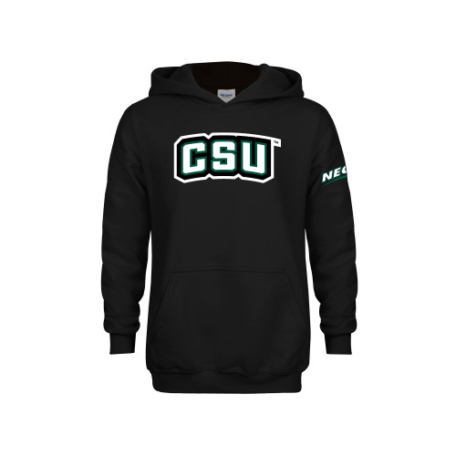 Youth Black Fleece Hoodie-CSU Wordmark