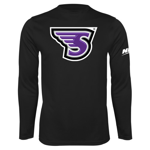 Black Performance Long Sleeve Shirt-NEC Stonehill S