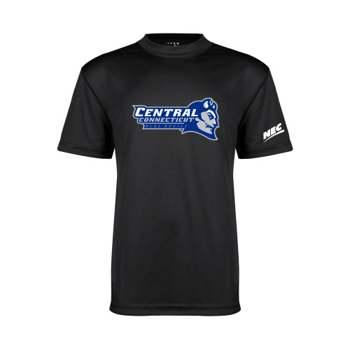 Youth Performance Black Tee-Northeast Conference Central Connecticut Primary Mark