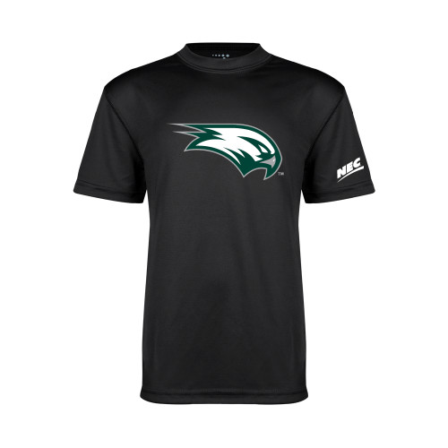 Youth Performance Black Tee-Northeast Conference Wagner College Mascot Mark
