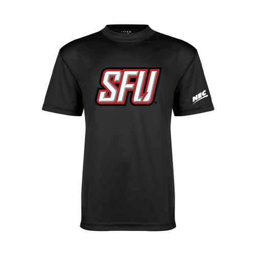 Youth Performance Black Tee-Northeast Conference Saint Francis University Primary Mark