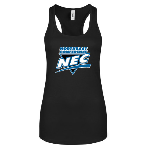 Next Level Womens Black Racerback Tank -Northeast Conference NEC Full Mark
