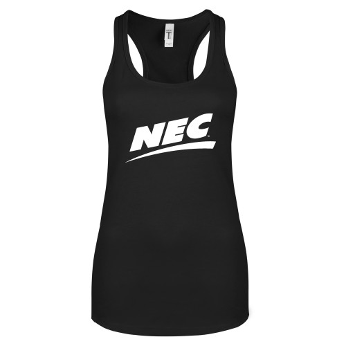 Next Level Womens Black Racerback Tank -Northeast Conference NEC Flat Mark