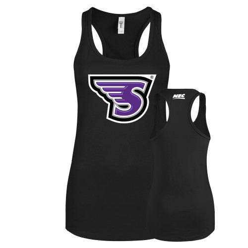 Next Level Womens Black Racerback Tank -NEC Stonehill S