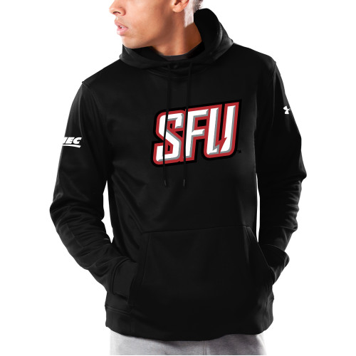 Under Armour Black Armour Fleece Hoodie-Northeast Conference Saint Francis University Primary Mark