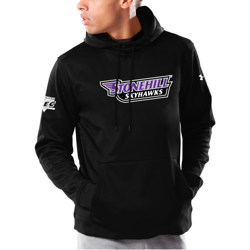 Under Armour Black Armour Fleece Hoodie-NEC Stonehill Skyhawks Wordmark