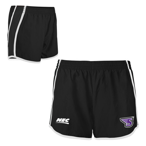 Womens Black/White Team Short-NEC Stonehill S