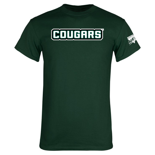 Dark Green T Shirt-Cougars Wordmark