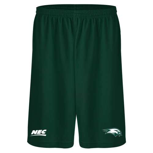 Dark Green Performance Classic 9 Inch Short-Northeast Conference Wagner College Mascot Mark