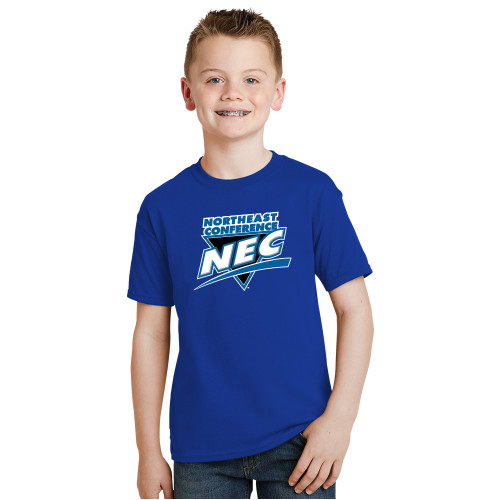 Youth Royal T Shirt-Northeast Conference NEC Full Mark