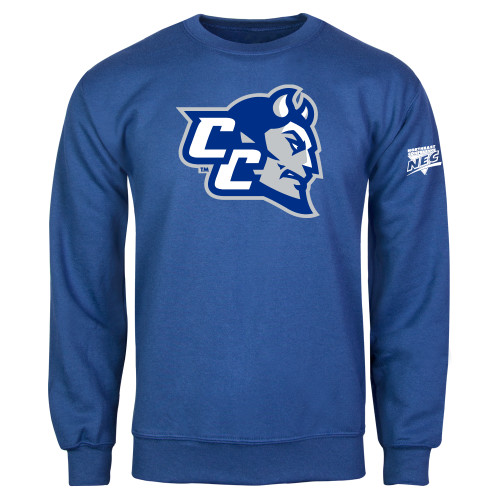 Royal Fleece Crew-Northeast Conference Central Connecticut CC Mascot Mark