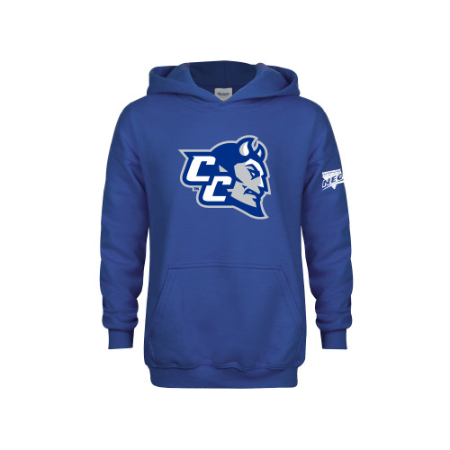 Youth Royal Fleece Hoodie-Northeast Conference Central Connecticut CC Mascot Mark