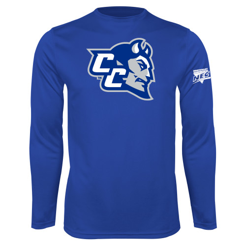 Royal Performance Long Sleeve Shirt-Northeast Conference Central Connecticut CC Mascot Mark