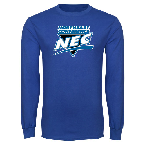 Royal Long Sleeve T Shirt-Northeast Conference NEC Full Mark