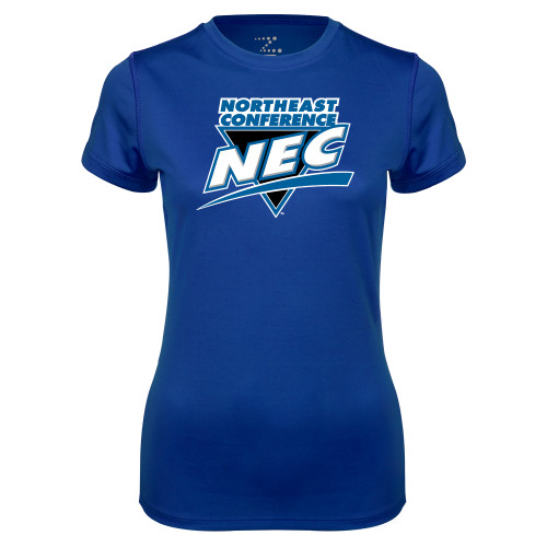 Womens Royal Performance Tee-Northeast Conference NEC Full Mark