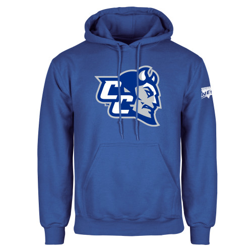 Royal Fleece Hoodie-Northeast Conference Central Connecticut CC Mascot Mark