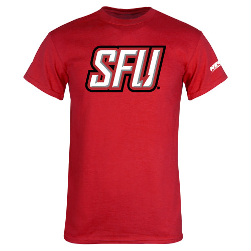 Red T Shirt-Northeast Conference Saint Francis University Primary Mark