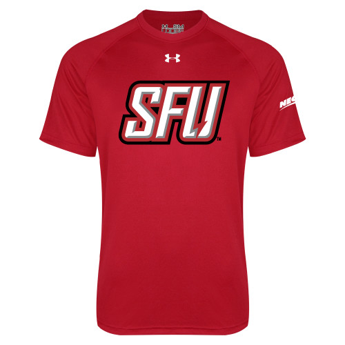 Under Armour Red Tech Tee-Northeast Conference Saint Francis University Primary Mark