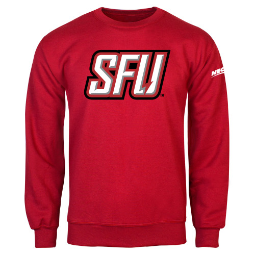 Red Fleece Crew-Northeast Conference Saint Francis University Primary Mark