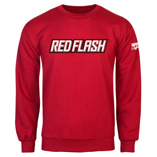 Red Fleece Crew-Northeast Conference Saint Francis University Red Flash Wordmark