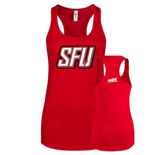 Next Level Racerback Tank Red-Northeast Conference Saint Francis University Primary Mark