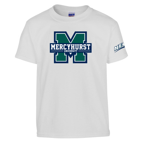 Youth White T Shirt-Mercyhurst University Logo
