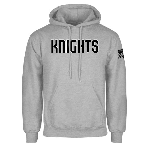 Grey Fleece Hoodie-NEC Fairleigh Knights Wordmark