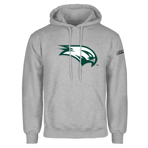 Grey Fleece Hoodie-Northeast Conference Wagner College Mascot Mark